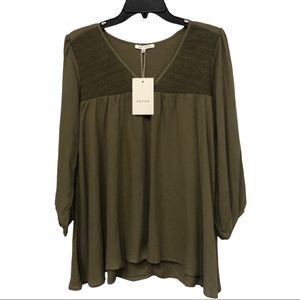 RETHM olive green peasant shirt various‎ sizes *read in bio*